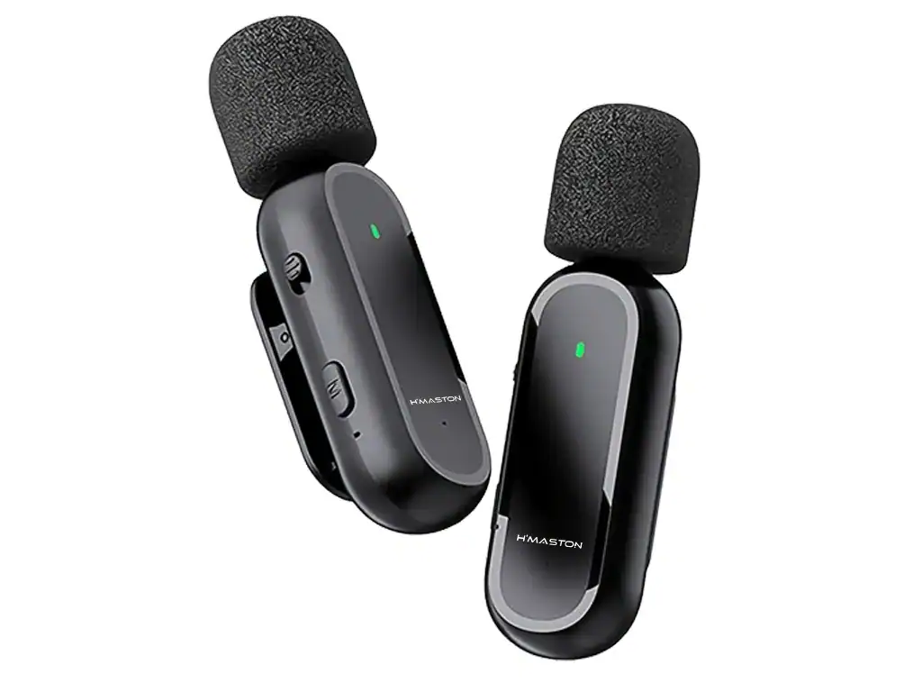 Fones Bluetooth sem fio H'Maston com microfone embutido e ativação por voz, design compacto e moderno para uso diário e atividades ao ar livre.