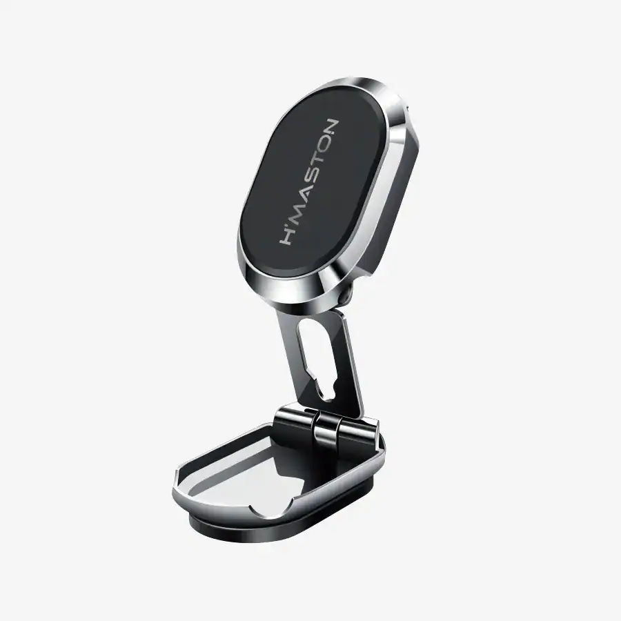 H'MASTON suporte para celular veicular, com design moderno e ajustável, ideal para uso no carro, garantindo segurança e praticidade na hora de dirigir.