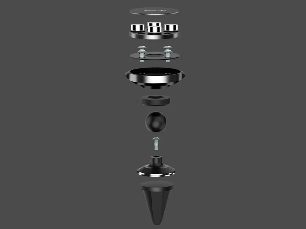 Peca automotiva em montagem exploded view, componentes metálicos, para manutenção de veículos, detalhamento técnico de peças de carro.