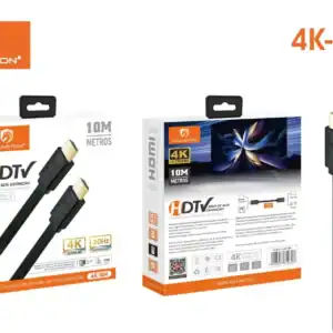 Cabo HDMI 4K 10M H'MASTON de alta definição para transmissão de áudio e vídeo em alta qualidade, compatível com TVs, monitores e projetores, garantindo imagem nítida e som surround; perfeito para entretenimento e jogos.