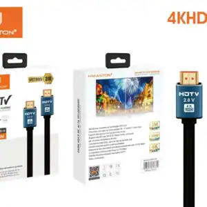 HDMI 4K UHD H'Maston, cabo de alta velocidade 3 metros para TV, monitor e projetor de alta definição. Compatível com dispositivos 4K, HDR, HDR Dolby, suporte HD Blu-ray e consoles de jogos.