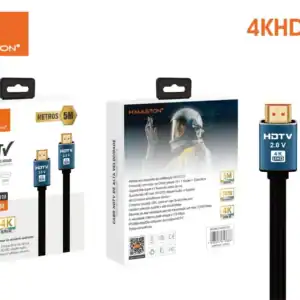 HDTV 4K UHD HDMI 2.0 cabel de alta velocidade para TV, projetor e videogame, compatível com 4K, HDR, Dolby Vision, suporte de até 32 canais de áudio, ideal para home theater e streaming.