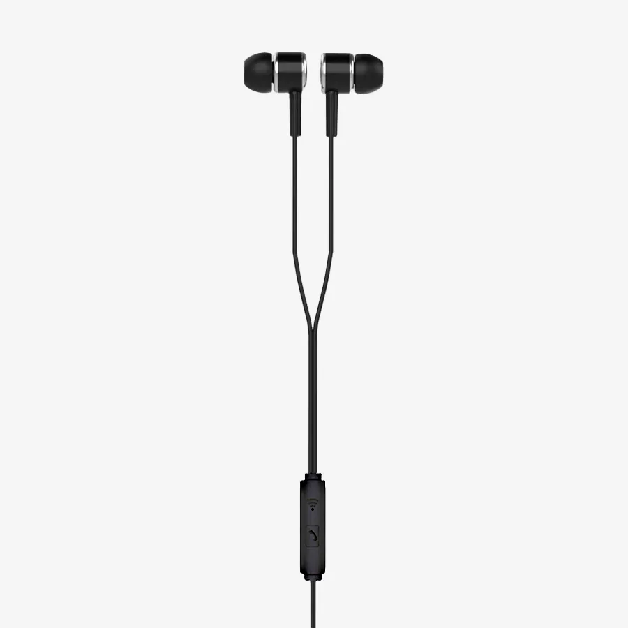 Fones de ouvido intra-atração com microfone, ideais para ouvir música com conforto e praticidade. Conexão via cabo, compatíveis com dispositivos móveis e computadores.