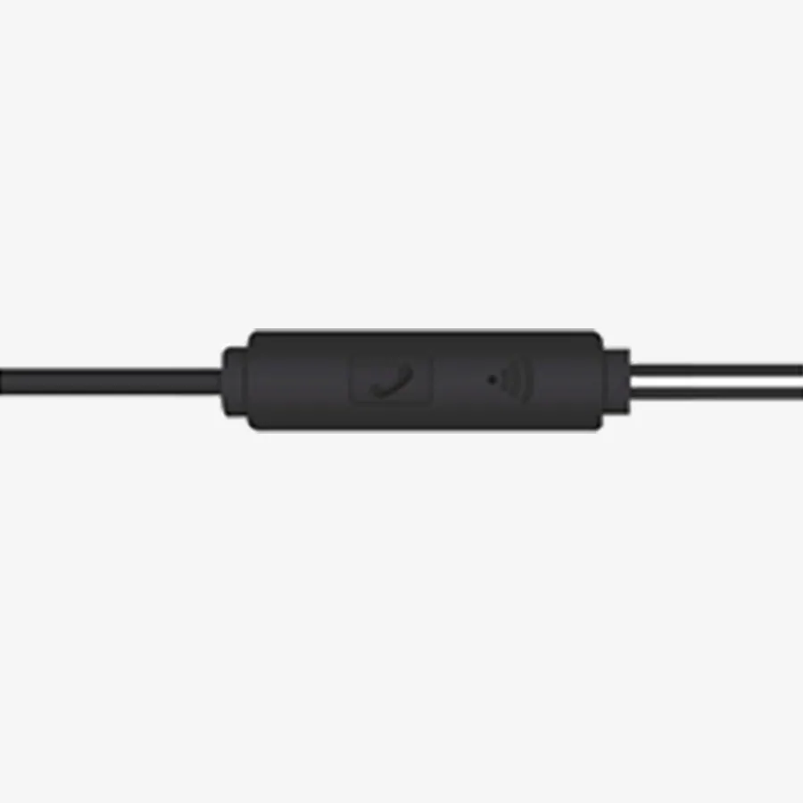Filtro de áudio preto para fones de ouvido ou headset, com controles de volume e chamada, compatível com dispositivos móveis e computadores, acessório de tecnologia para áudio de alta qualidade.