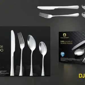 Conjunto de talheres polidos da H'Maston, conjunto com design elegante e resistente para uso doméstico e eventos especiais.