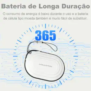 Bateria de longa duração H'Maston para aparelhos eletrônicos, com até 365 dias de uso, ideal para substituir baterias convencionais por sua tecnologia eficiente e econômica.