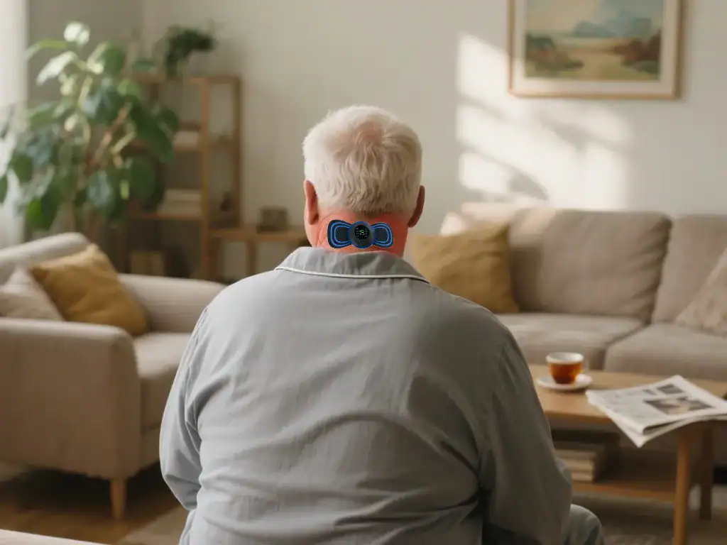 Bluetooth colar de alerta para idosos, dispositivo de monitoramento com tecnologia avançada, segurança e bem-estar para idosos em casa, ideal para cuidados familiares e idosos independentes.