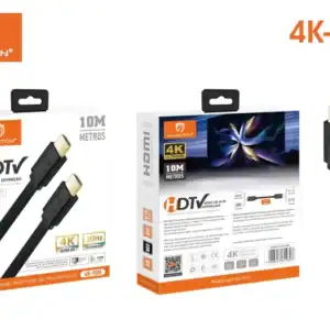 Cabo HDMI 4K-10M de alta definição, compatível com TVs UHD, projetores e dispositivos 4K, ideal para transmissão de vídeos em alta resolução com 30Hz, durabilidade e desempenho confiável.