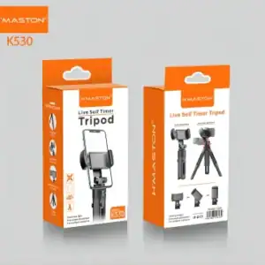 Tripé para celular H'MASTON K530, suporte robusto para vídeos e fotos com controle de altura, compatível com smartphones e câmeras, ideal para fotos e vídeos de alta qualidade.