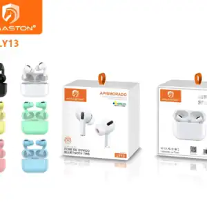 Áudio sem fio H'Maston LY13 disponível em cores variadas com cadastro de carregamento compacto.