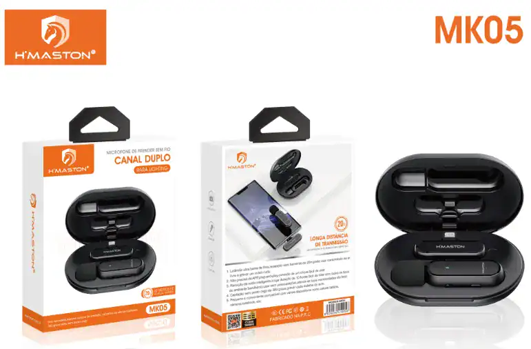 ãmbito áudio sem fio H'Maston, fone de ouvido com cancelamento de ruído, wireless com microfone e alta duração de bateria, ideal para chamadas e música; disponível em modelos MK05.