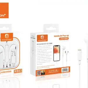 Áudio de fone de ouvido estéreo H'Maston RB03 com conexão Bluetooth e cabo de núcleo de cobre para melhor qualidade de som.