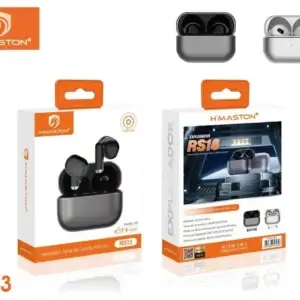 Fones de ouvido Bluetooth sem fio H'Maston RS13 e RS16, com design compacto, bateria de longa duração e compatibilidade com iOS e Android, ideais para uso esportivo ou no dia a dia.