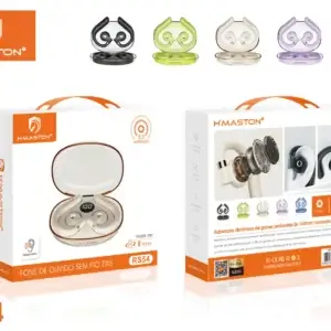 Áudio sem fio H'Maston com tecnologia Bluetooth, confortável e de alta qualidade, ideal para esportes e atividades diárias, disponível em várias cores.