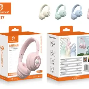 Fones de ouvido sem fio H'MASTON SN17 em cores variadas, com qualidade de som super bass, compatíveis com Bluetooth e com autonomia de alta duração, ideais para uso em diversas atividades.