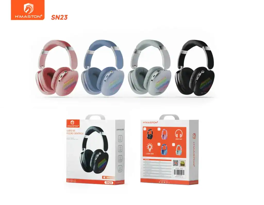 Indutores de ouvido H'MASTON SN23 disponíveis em várias cores para jogos, música e conforto, com alta qualidade e compatibilidade com dispositivos móveis.
