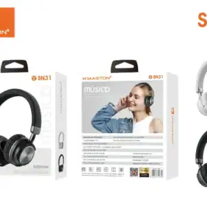Fone de ouvido Bluetooth H'Maston SN31 com 55h de uso, design confortável, alta qualidade sonora e bateria de longa duração ideal para áudio, música, chamadas e lazer.