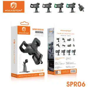 Suporte veicular universal para painel de carro, ajustável em 360°, compatível com smartphones com adesivo e saída de ar, ideal para usar dispositivos móveis na condução.