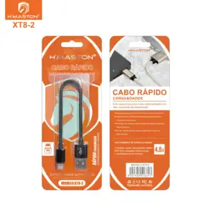 Cabo USB rápido H'Maston, carregamento inteligente e alta velocidade, compatível com iOS e Android, ideal para dispositivos móveis e tablets.