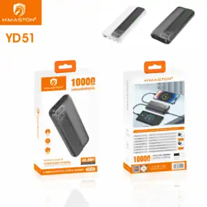 Carregador portátil H'Maston YD51 com bateria de 1000mAh, design compacto, velocidade de carregamento rápido, compatível com smartphones e tablets, ideal para uso em deslocamentos.