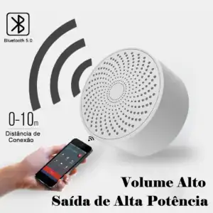 Fone inteligente para controle de volume alto e saída de alta potência, com conexão Bluetooth 5.0 a até 10 metros, ideal para áudio de alta qualidade em casa ou no evento.