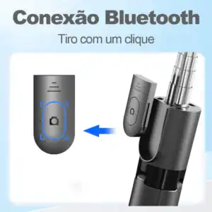 Controle Bluetooth para dispositivos eletrônicos com função de tiro de um clique. Compatível com smart guns e acessórios tecnológicos, facilitando conexão rápida e prática.
