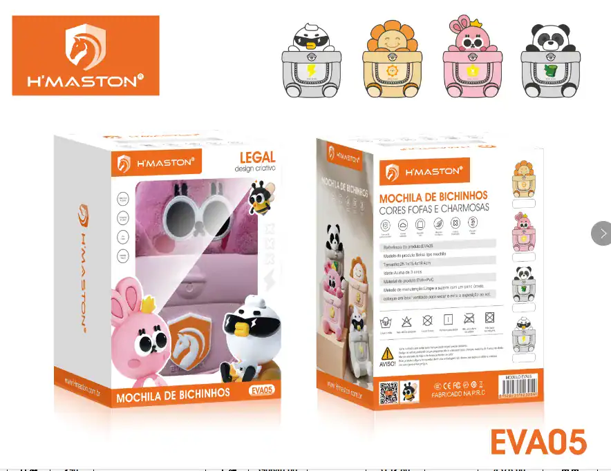 Boneca de bichinhos de EVA com design criativo, ideal para decorar e presentear crianças, com temas fofos e charme, disponível na loja H'Maston.