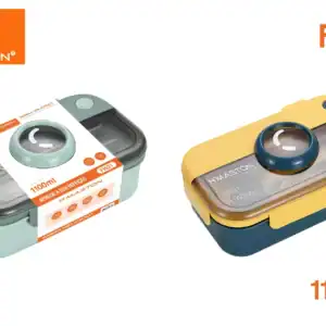 Recipiente térmico para alimentos com capacidade de 1100ml, disponível em cores modernas, ideal para transportar refeições com praticidade e durabilidade.