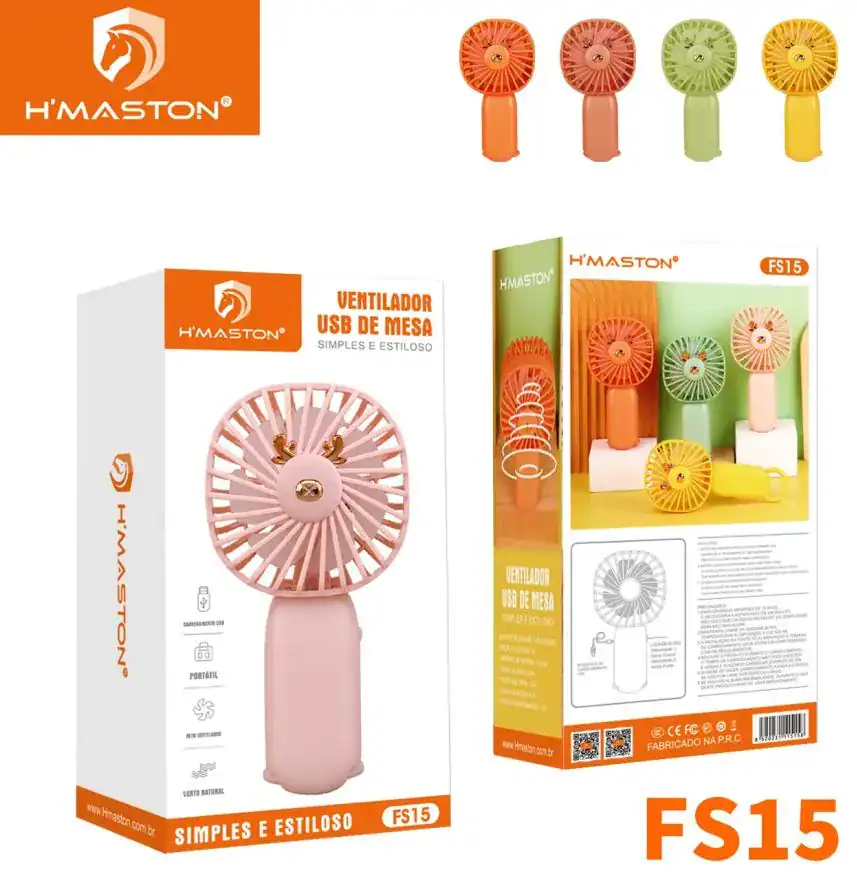 Ventilador USB de mesa H'Maston, portátil, compacto e com design moderno, ideal para manter você refrescado em qualquer lugar, oferecendo praticidade e estilo.