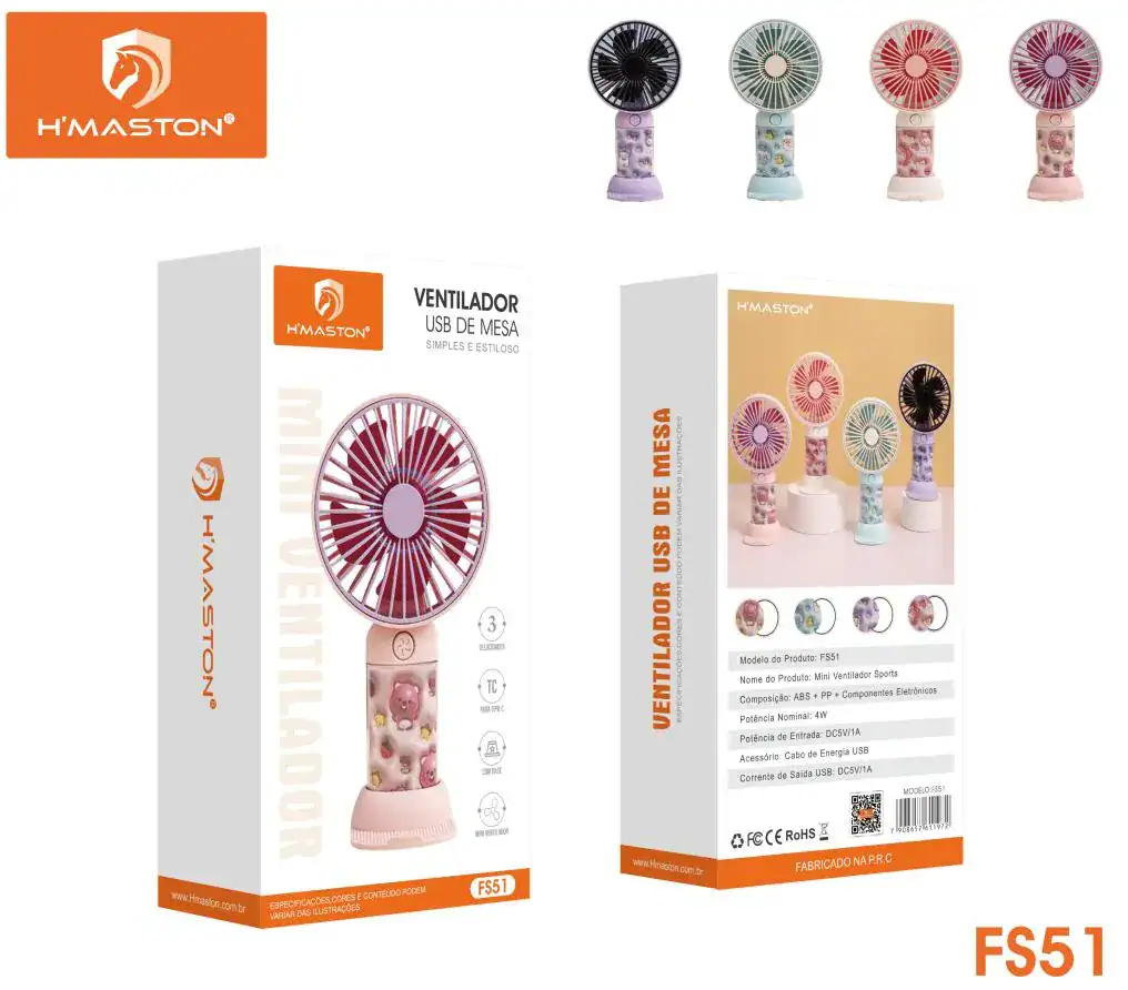 Ventilador USB de mesa jovem com design divertido e portátil para uso doméstico e escritório, ideal para manter a ventilação pessoal em dias quentes.