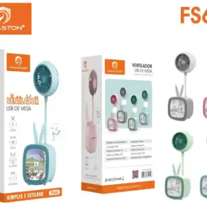 Refresher fan portátil USB de mesa, design compacto e estiloso, ideal para uso doméstico e escritório, com diferentes cores disponíveis.