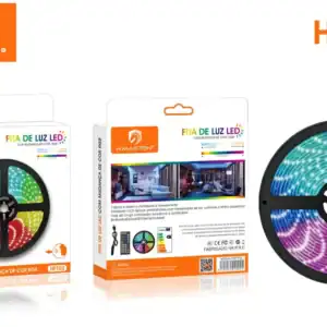 H'Maston HFT02 Fita de LED RGB 3 Metros – Controle Remoto 24 Teclas, IP65