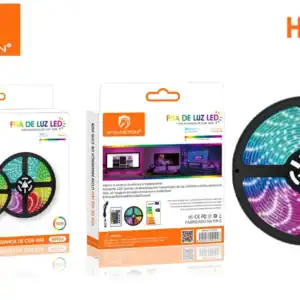 H'Maston HFT04 Fita de LED RGB 3 Metros – Controle Remoto 24 Teclas, IP65