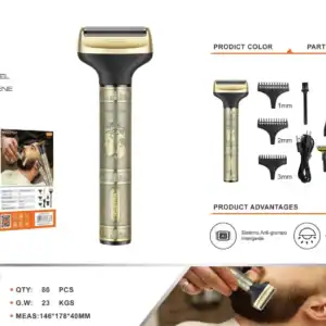 HMaston LFJ10 | Aparador de Cabelo 3 em 1 Sem Fio com Lâmina Lavável e Design Ergonômico