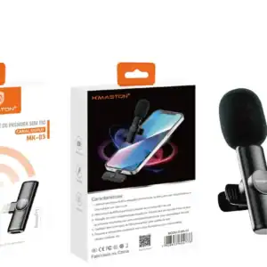 HMaston MK03 Microfone de Lapela Sem Fio para iPhone – Áudio Claro e Baixa Latência
