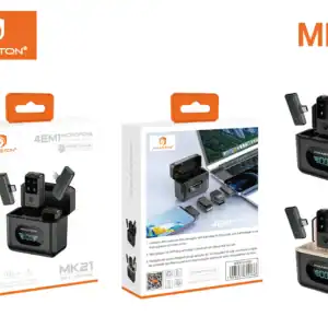 HMaston MK21 Microfone de Lapela Sem Fio – Áudio Profissional e Uso Plug-and-Play