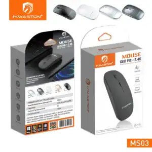H’Maston MS03 | Mouse Sem Fio Ergonômico com Sensor de Alta Precisão