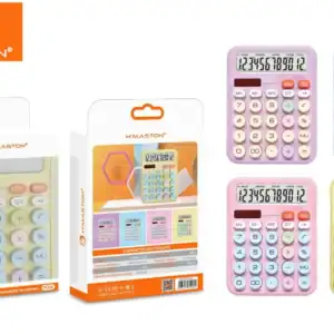 HMaston PC04 Calculadora Profissional com Display LCD de 12 Dígitos – Compacta e Versátil
