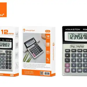 HMaston PC06 Calculadora Profissional com Tela LCD de 12 Dígitos – Compacta e Eficiente