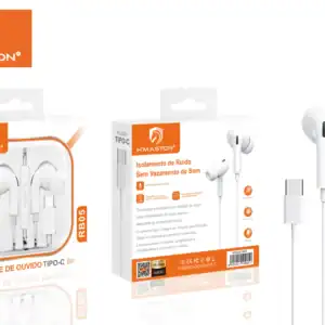 HMaston RB05 | Fone de Ouvido USB-C com Som Estéreo 3D e Microfone Integrado