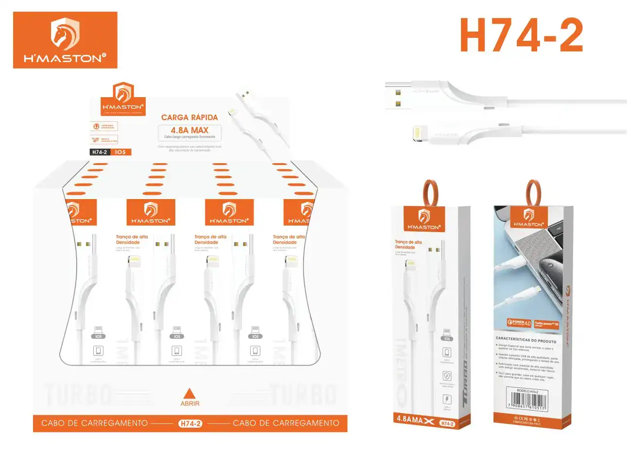 HMaston H74-2 Cabo para Carregamento Rápido