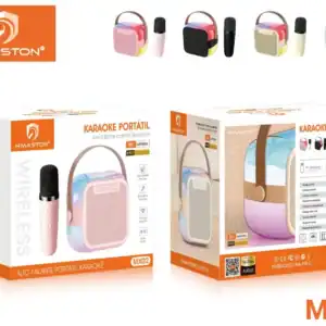 H’Maston MX02 | Caixa de Som Bluetooth Portátil com Microfone e Luzes LED