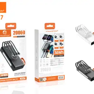 Bateria portátil H'MASTON YD47 de 2000mAh, ideal para recarregar dispositivos móveis com praticidade e resistência, perfeita para uso externo e emergências.