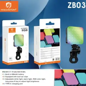 H’Maston ZB03 Luz de LED com Clipe | 3 Modos de Iluminação, Portátil e Recarregável