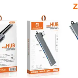 H’Maston ZHQ20 Hub Tipo-C 4 em 1 | Design Compacto, Conexão Rápida e Estável
