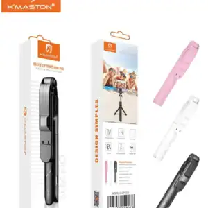 H’MASTON ZP005 Bastão de Selfie com Tripé, Ajuste de Ângulo e Extensão de 72cm