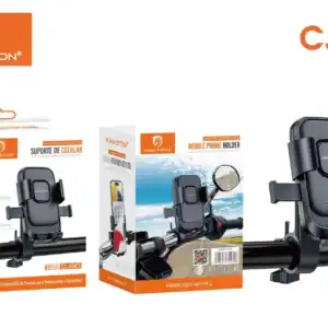 Suporte veicular para moto HMaston CJ-90 com carregador USB, ideal para fixar smartphones na moto, garantindo praticidade e segurança durante o uso.