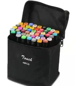 Marcadores artísticos HMaston com 48 cores vibrantes, ideais para desenhos, ilustrações e projetos criativos. Leves, de alta qualidade, perfeitos para artistas profissionais e amadores.