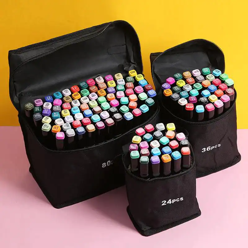 Canetas marcadoras CNT36 com traço fino e grosso, ideal para desenhos, anotações e projetos criativos. Estoque completo com várias cores em embalagens de diferentes tamanhos.