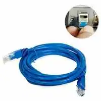 Cabo de rede Ethernet Cat5e RJ45 de 10 metros, ideal para conexões de internet rápidas e estáveis. Compatível com dispositivos de rede, garantindo desempenho confiável em ambientes residenciais e come.